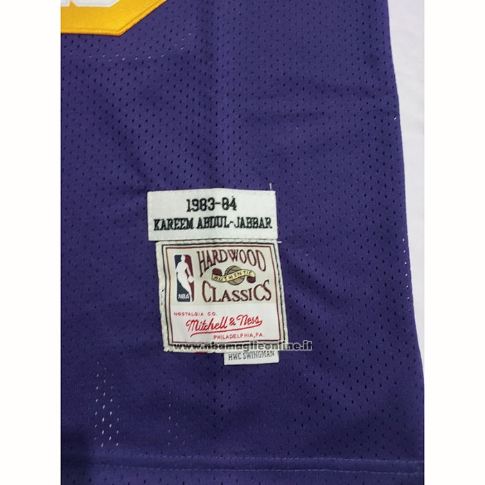 Maglia Los Angeles Lakers Kareem Abdul-jabbar #33 Mitchell & Ness 1983-84 Viola
